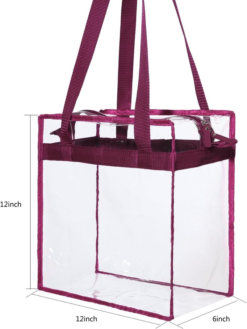 BAGAIL Clear Bags 12x6x12 Stadium Approved Clear Tote Bag with Zipper Closure Crossbody Shoulder Bag with Adjustable Strap - Image 3